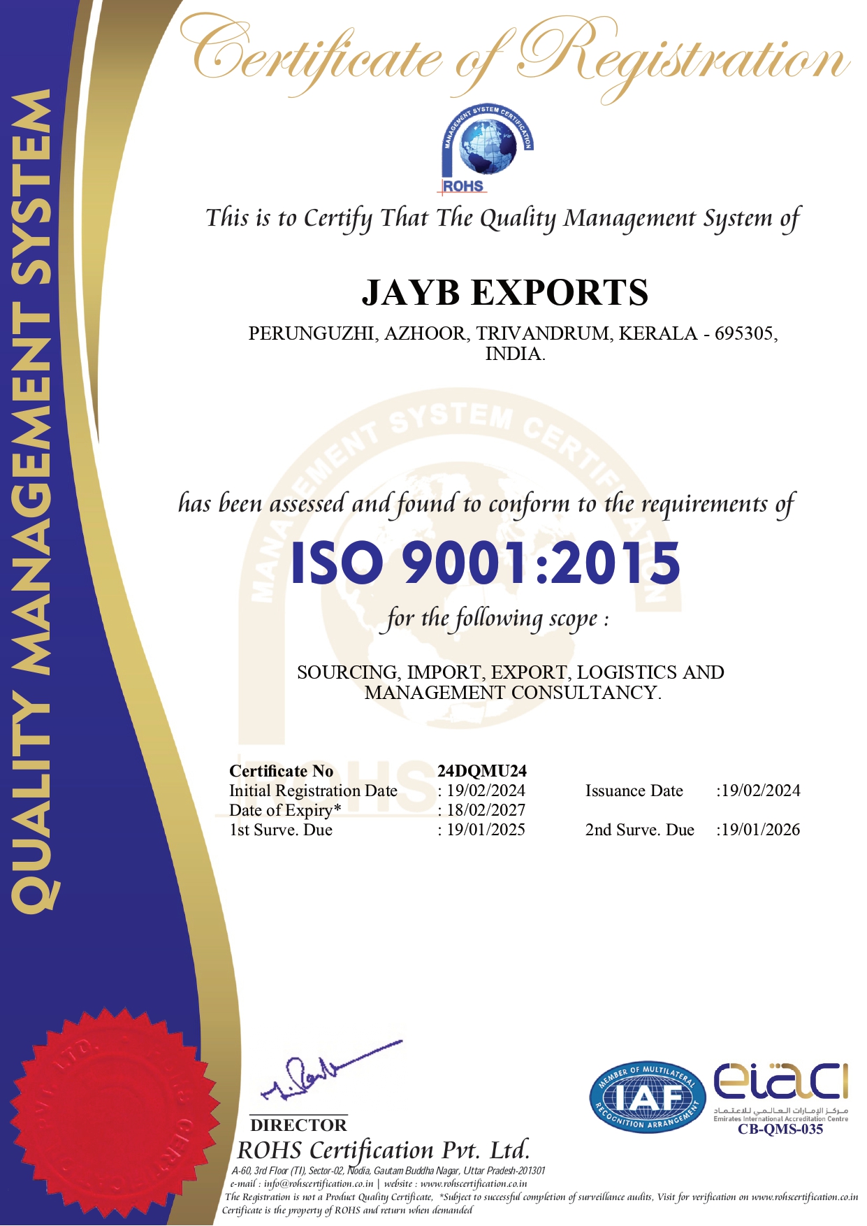 ISO Certificate